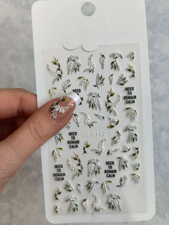 لنز و استیکر [اسلایدر] برجسته ناخن راسا طرح شکوفه و برگ و گل کد RSL05