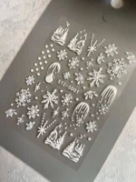 لنز و استیکر [اسلایدر] برجسته ناخن راسا طرح برف کد RSL03