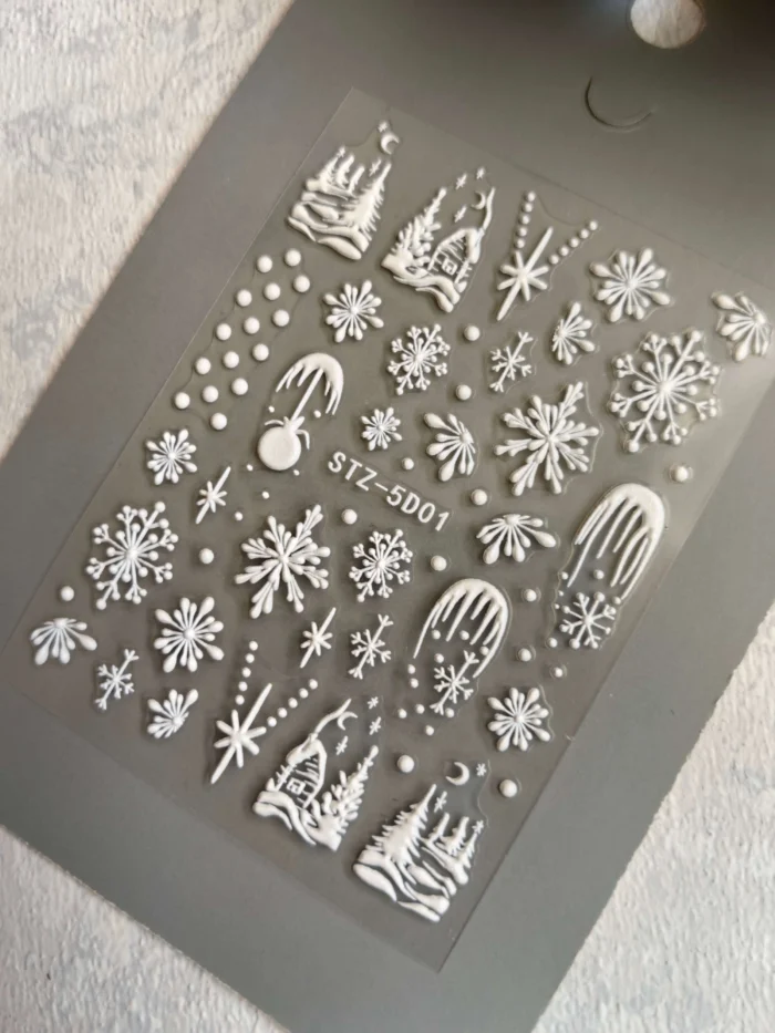 لنز و استیکر [اسلایدر] برجسته ناخن راسا طرح برف کد RSL03