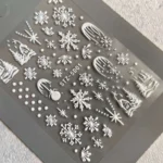 لنز و استیکر [اسلایدر] برجسته ناخن راسا طرح برف کد RSL03