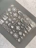 لنز و استیکر [اسلایدر] برجسته ناخن راسا طرح برف کد RSL03