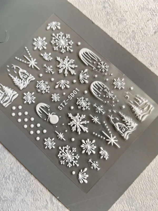 لنز و استیکر [اسلایدر] برجسته ناخن راسا طرح برف کد RSL03