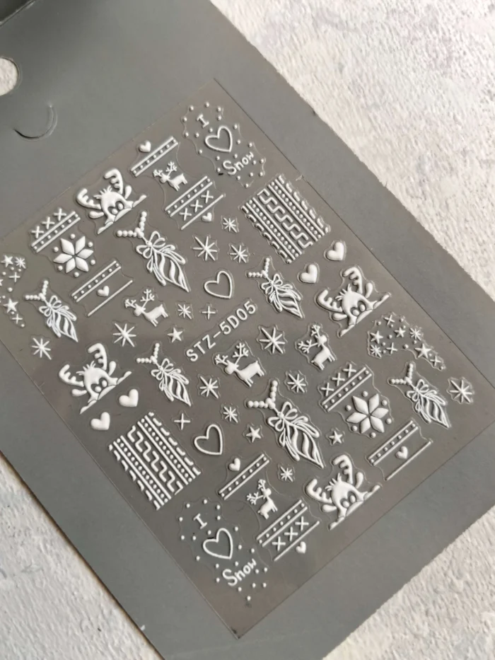 لنز و استیکر [اسلایدر] برجسته ناخن راسا طرح برف کد RSL02