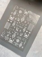 لنز و استیکر [اسلایدر] برجسته ناخن راسا طرح برف کد RSL02