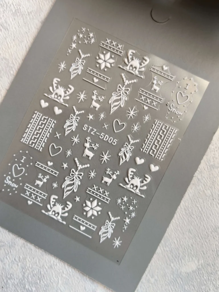 لنز و استیکر [اسلایدر] برجسته ناخن راسا طرح برف کد RSL02