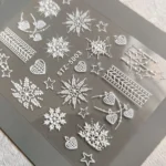 لنز و استیکر [اسلایدر] برجسته ناخن راسا طرح برف کد RSL01