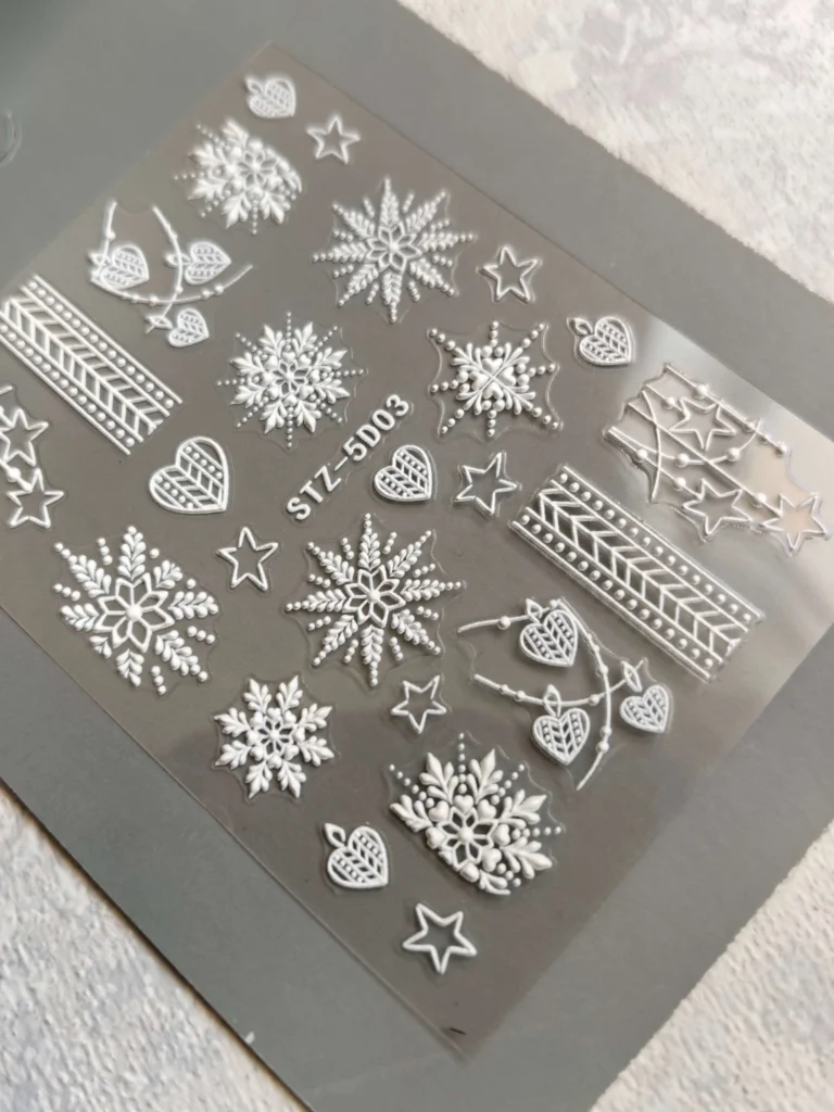 لنز و استیکر [اسلایدر] برجسته ناخن راسا طرح برف کد RSL01