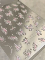 لنز و استیکر [اسلایدر] برجسته ناخن راسا طرح گل و پروانه کد RSL13