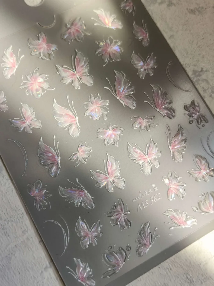 لنز و استیکر [اسلایدر] برجسته ناخن راسا طرح گل و پروانه کد RSL13