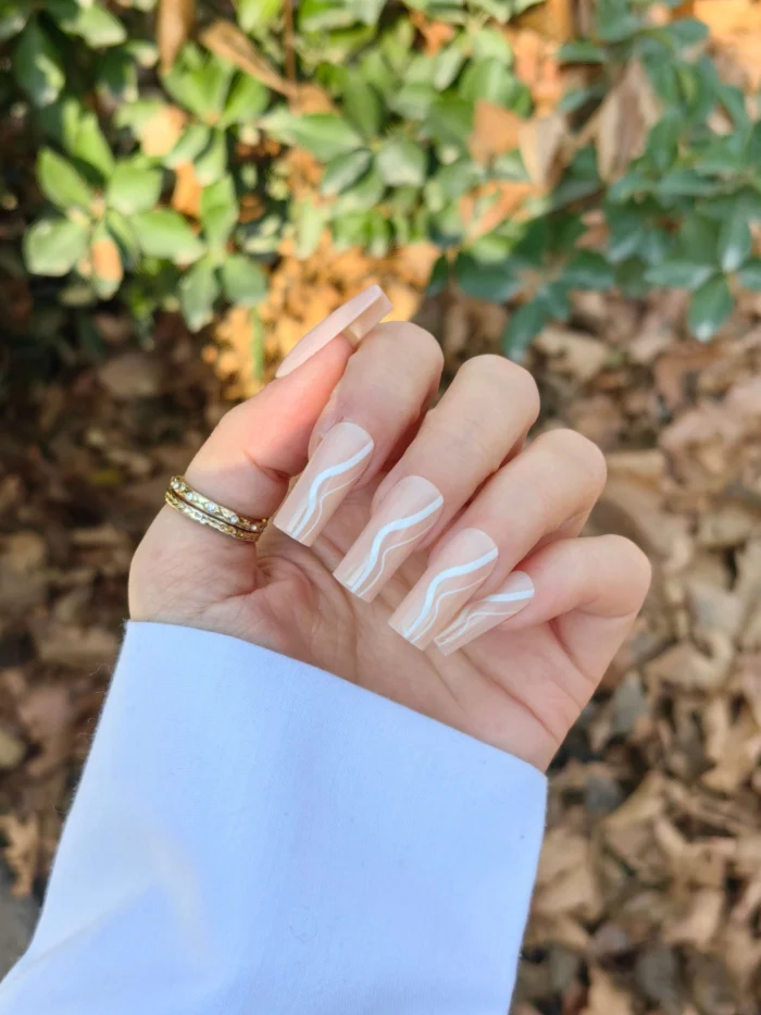 ناخن مصنوعی رنگ ناخن راسا طرح فرنچ کد RSF07