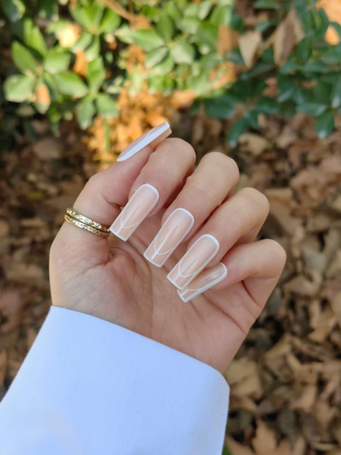 ناخن مصنوعی رنگ ناخن راسا طرح فرنچ کد RSF08