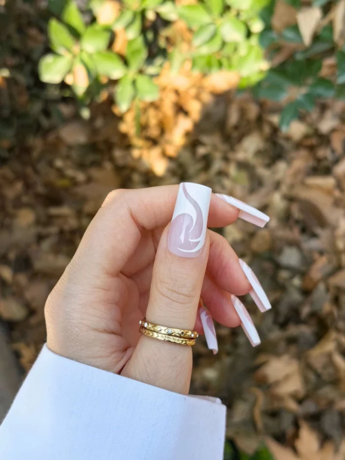 ناخن مصنوعی رنگ ناخن راسا طرح فرنچ کد RSF10