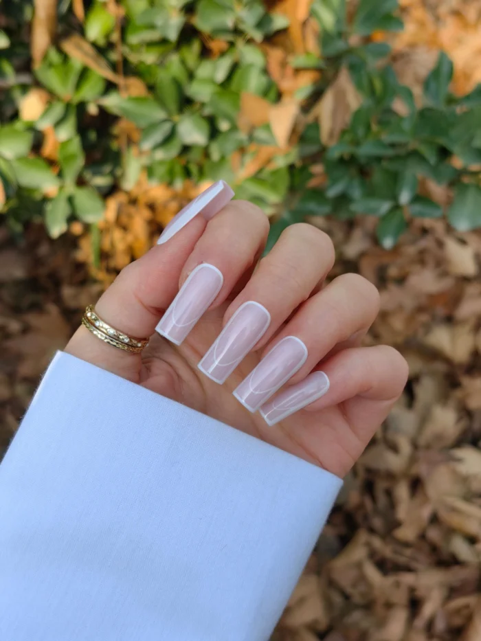 ناخن مصنوعی رنگ ناخن راسا طرح فرنچ کد RSF13