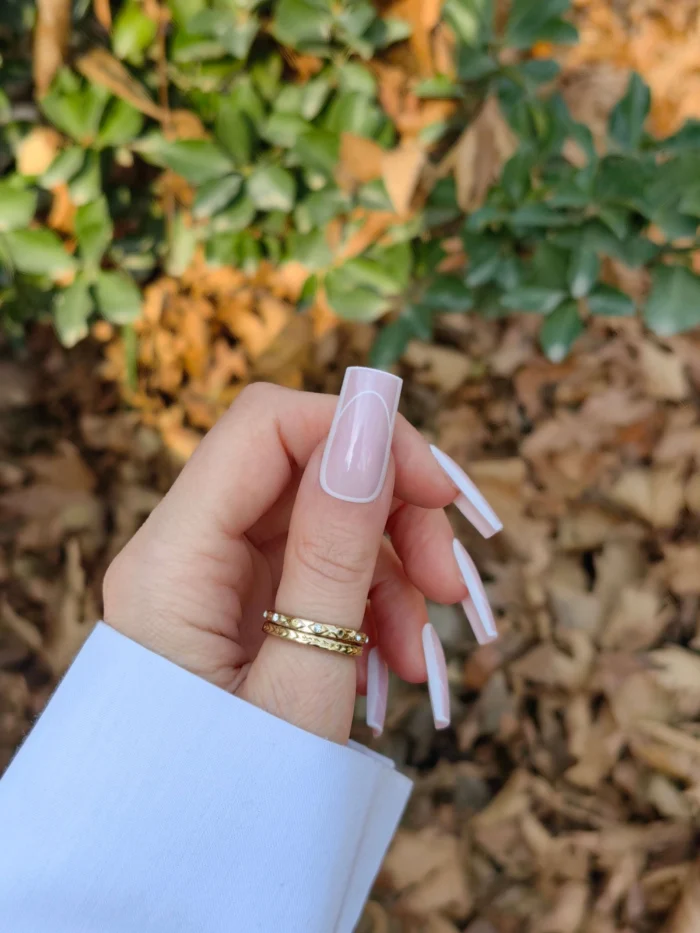 ناخن مصنوعی رنگ ناخن راسا طرح فرنچ کد RSF13