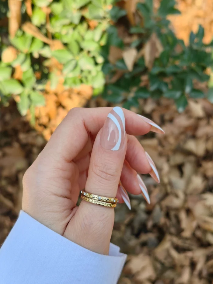 ناخن مصنوعی رنگ ناخن راسا طرح فرنچ کد RSF15