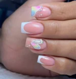 ناخن مصنوعی راسا مناسب عروس طرح قلب و فرنچ