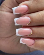 ناخن مصنوعی راسا مناسب عروس طرح فرنچ نگین دار