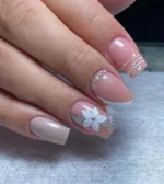 ناخن مصنوعی راسا مناسب عروس طرح فرنچ و گل