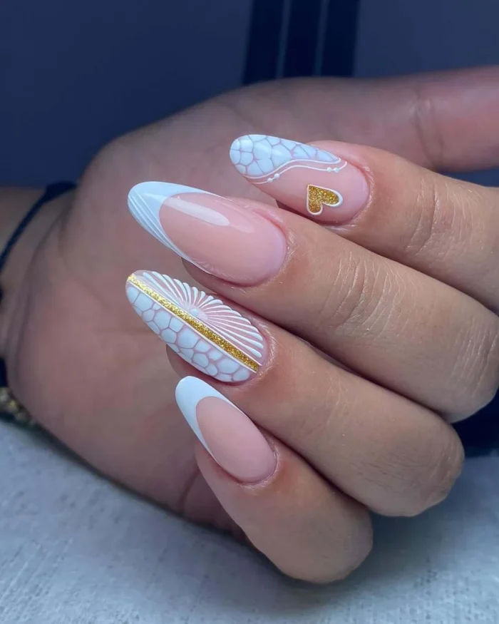 ناخن مصنوعی راسا مناسب عروس طرح قلب و فرنچ