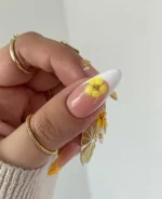 ناخن مصنوعي تابستونی راسا مدل گل و لیمو رنگ زرد