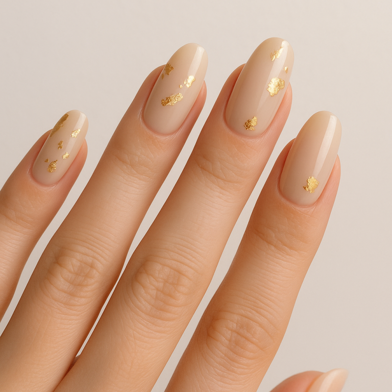 ناخن مصنوعی با ورق طلا