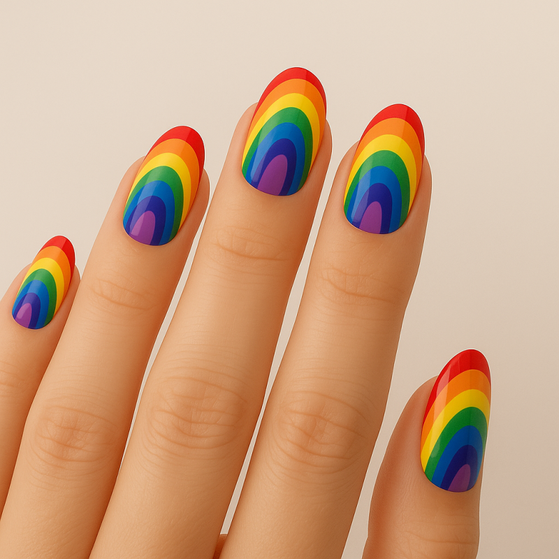 ناخن مصنوعی رنگین کمانی