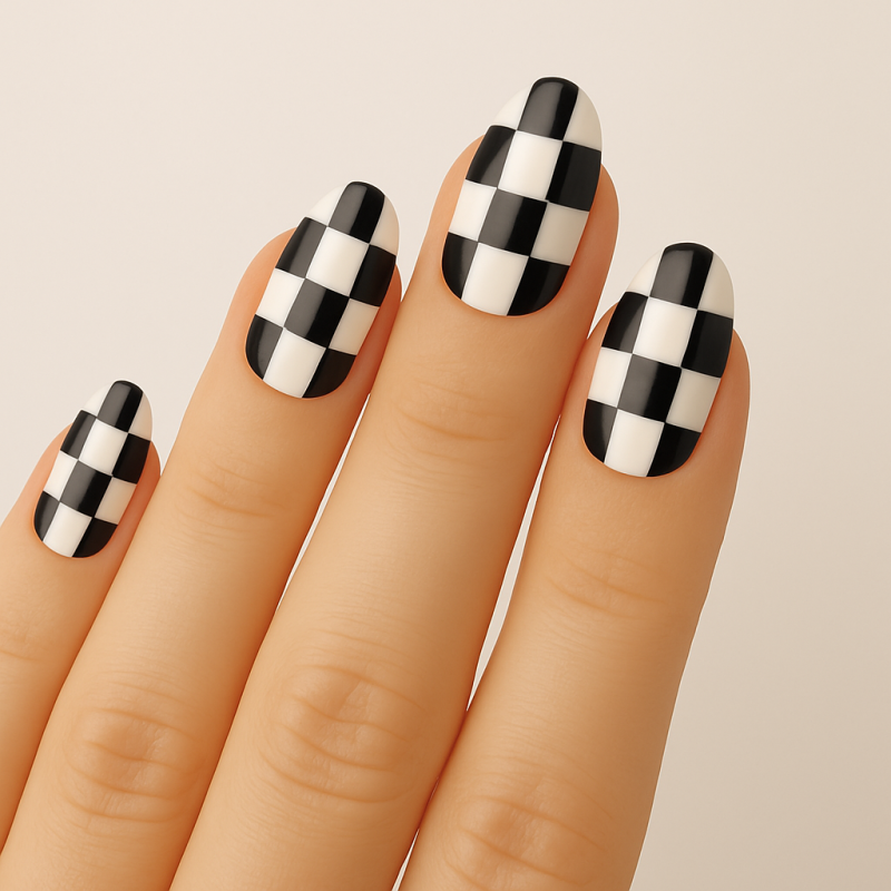 ناخن مصنوعی شطرنجی