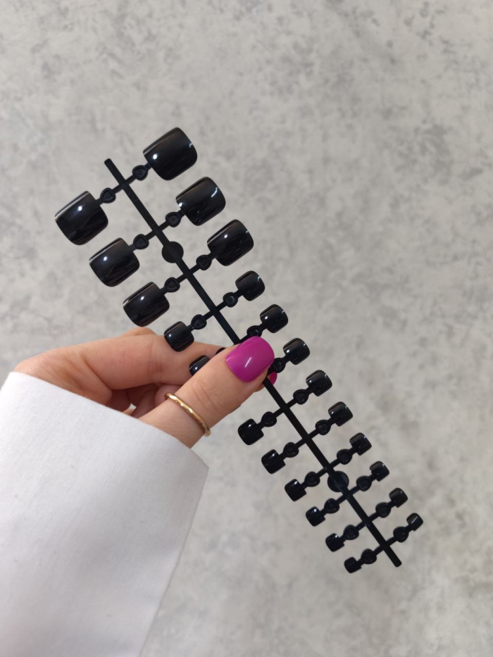 ناخن مصنوعی پا رنگ مشکی ست 24 تایی - Image 3