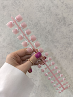 ناخن مصنوعی پا فرنچ بیس صورتی