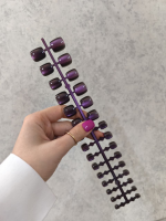 ناخن مصنوعی پا کریستالی کهکشانی رنگ بنفش