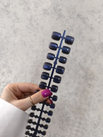 ناخن مصنوعی پا کریستالی کهکشانی رنگ سرمه ای