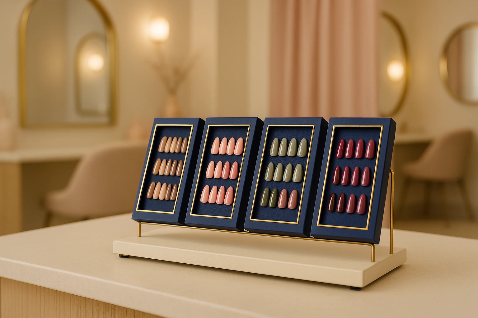 استند ناخن مصنوعی راسا در یک سالن مژه