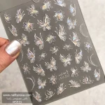 لنز و استیکر [اسلایدر] برجسته ناخن راسا طرح گل و پروانه کد RSL13