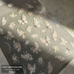 لنز و استیکر [اسلایدر] برجسته ناخن راسا طرح گل و پروانه کد RSL13
