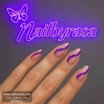ناخن مصنوعی راسا مدل بنفش خطی موجی