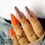 ناخن مصنوعی راسا مدل نارنجی طرح پلنگی خطی