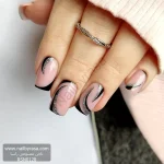 ناخن مصنوعی راسا مدل مشکی فرنچ کج و شاین
