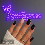 ناخن مصنوعی راسا مدل مشکی قلب ریز