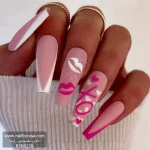 ناخن مصنوعی راسا مدل فرنج طرح لب و قلب