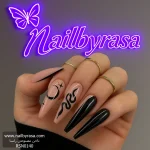 ناخن مصنوعی راسا مدل مشکی طرح مار