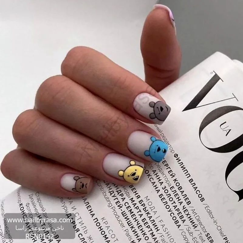 ناخن مصنوعی راسا مدل خرس رنگی