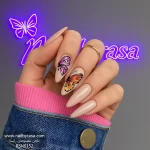 ناخن مصنوعی راسا مدل نود طرح پروانه رنگی