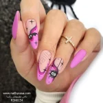 ناخن مصنوعی راسا مدل صورتی طرح خفاش