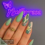 ناخن مصنوعی راسا مدل سبز طرح برگ