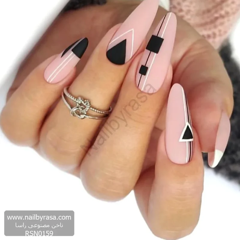 ناخن مصنوعی راسا مدل نود طرح مثلث مینیمال