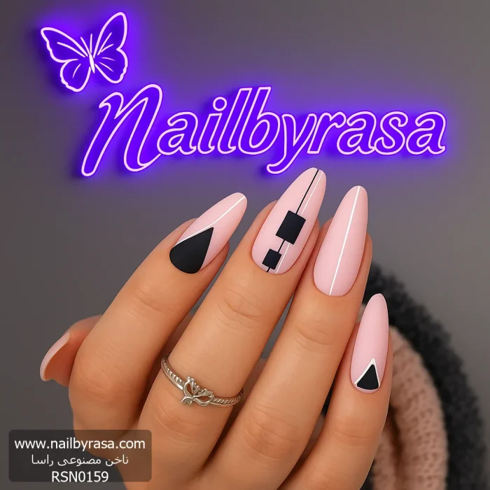 ناخن مصنوعی راسا مدل نود طرح مثلث مینیمال