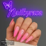 ناخن مصنوعی راسا مدل آمبره و گل بابونه