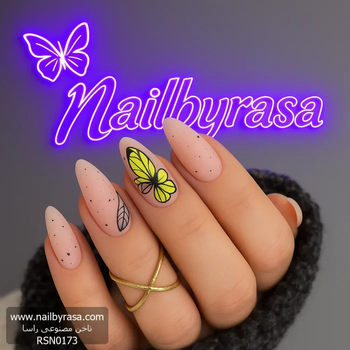 ناخن مصنوعی راسا مدل نود طرح گل زرد