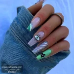 ناخن مصنوعی راسا مدل سبز طرح چشم و پلنگی