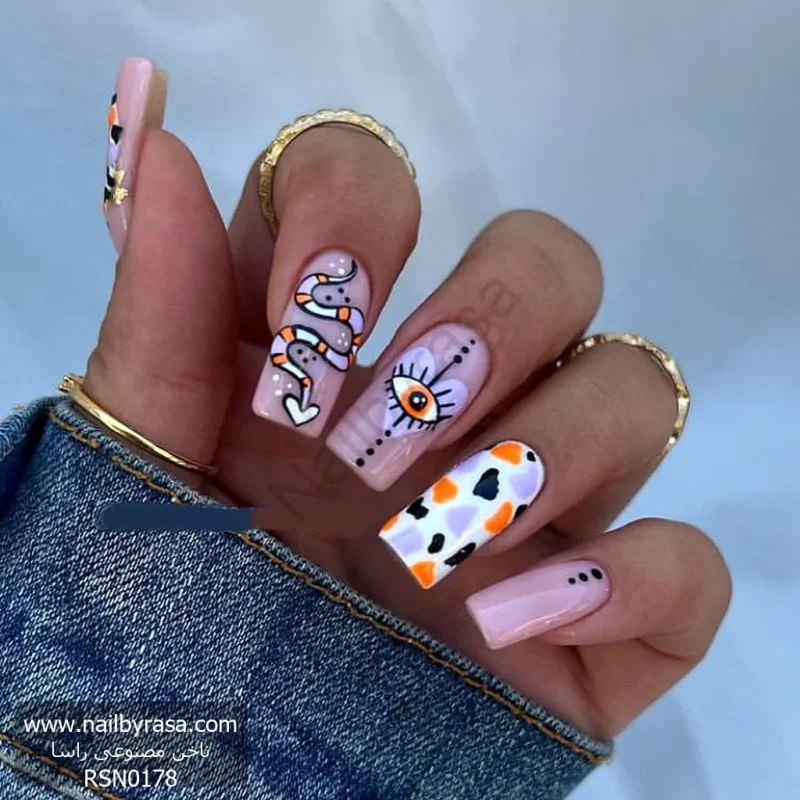 ناخن مصنوعی راسا مدل مار و جشم